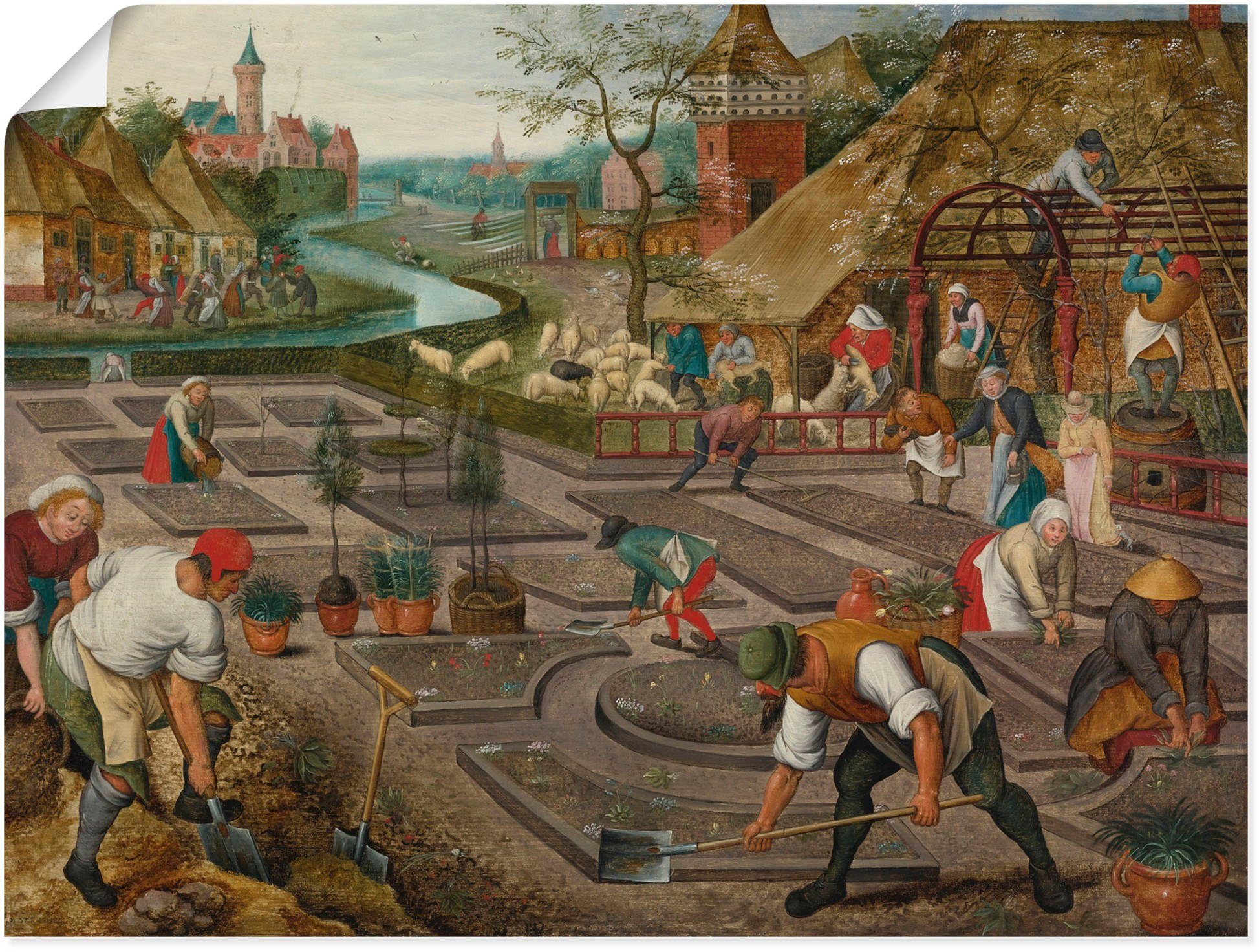 Größen Leinwandbild, von Wandaufkleber 1625-30, Bilder Poster Artland oder in (1 versch. St), Alubild, Berufen Wandbild als Frühling. Um