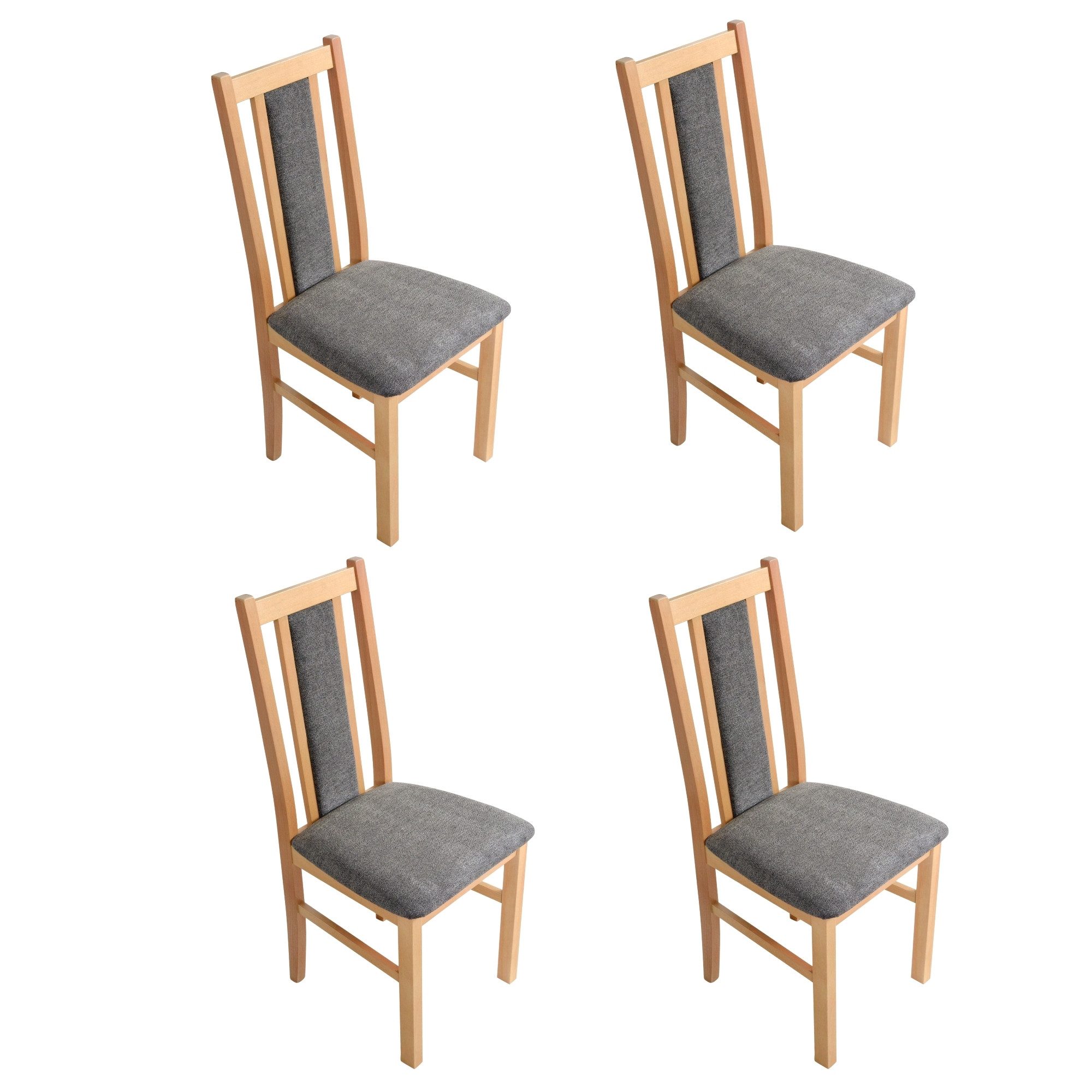 MOEBLO Stuhl BESO 14 (Polsterstühle, Holzstühle, Esszimmerstühle, Massivholz, 4 St), (BxHxT):43x97x40cm