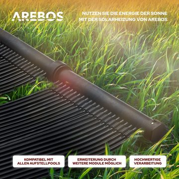 Arebos Pool-Solarkollektor Solarheizung, Poolheizung, Solarmatte, Solarabsorber, Bypass Set, (Set, 12-St., inkl. Bypass - Set), Beliebig erweiterbar, inkl. Bypass-Set