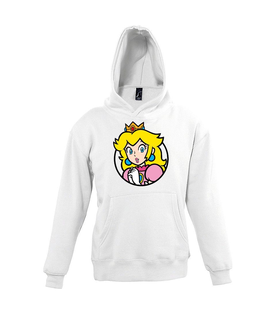 Youth Designz Kapuzenpullover Peach Kinder Hoodie Pullover für Mädchen mit Retro Gaming Motiv Weiss