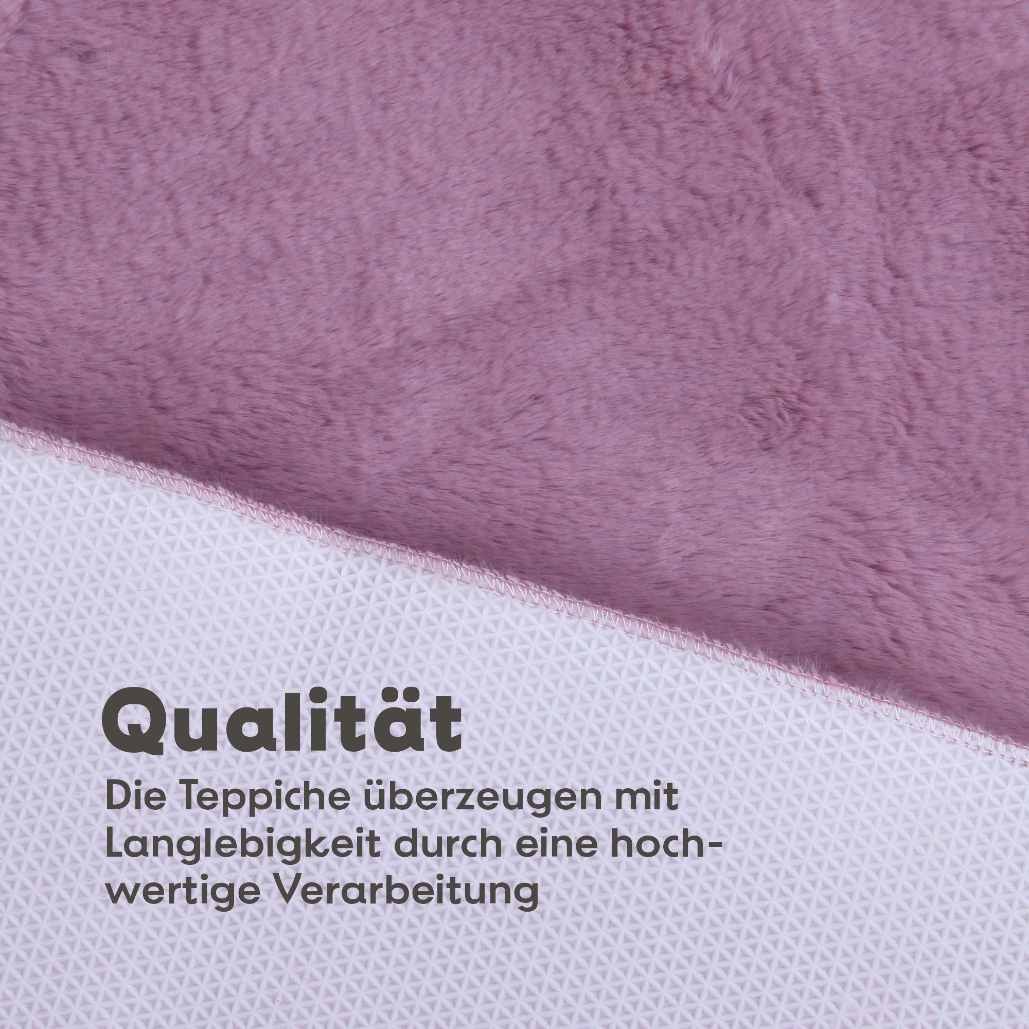 Bestlivings, mm, Rose Höhe: Teppich Hochflor flausch Rechteckig, Antirutsch extra - Allzweckteppich Fellteppich - 20 60x120cm Flauschteppich Flauschig,