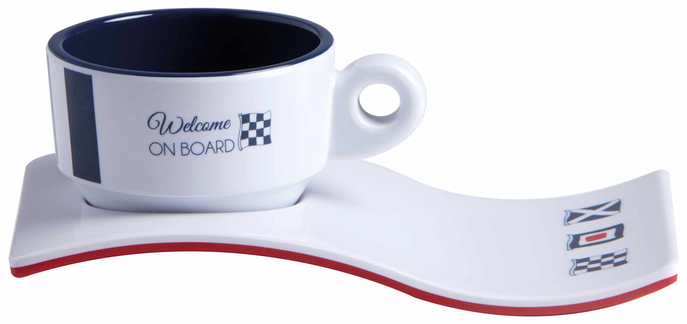 Marine Business Espressotasse Espressotasse mit Welle Untersetzer, Melamin, Venezia - Serie, 1-tlg., Melamin