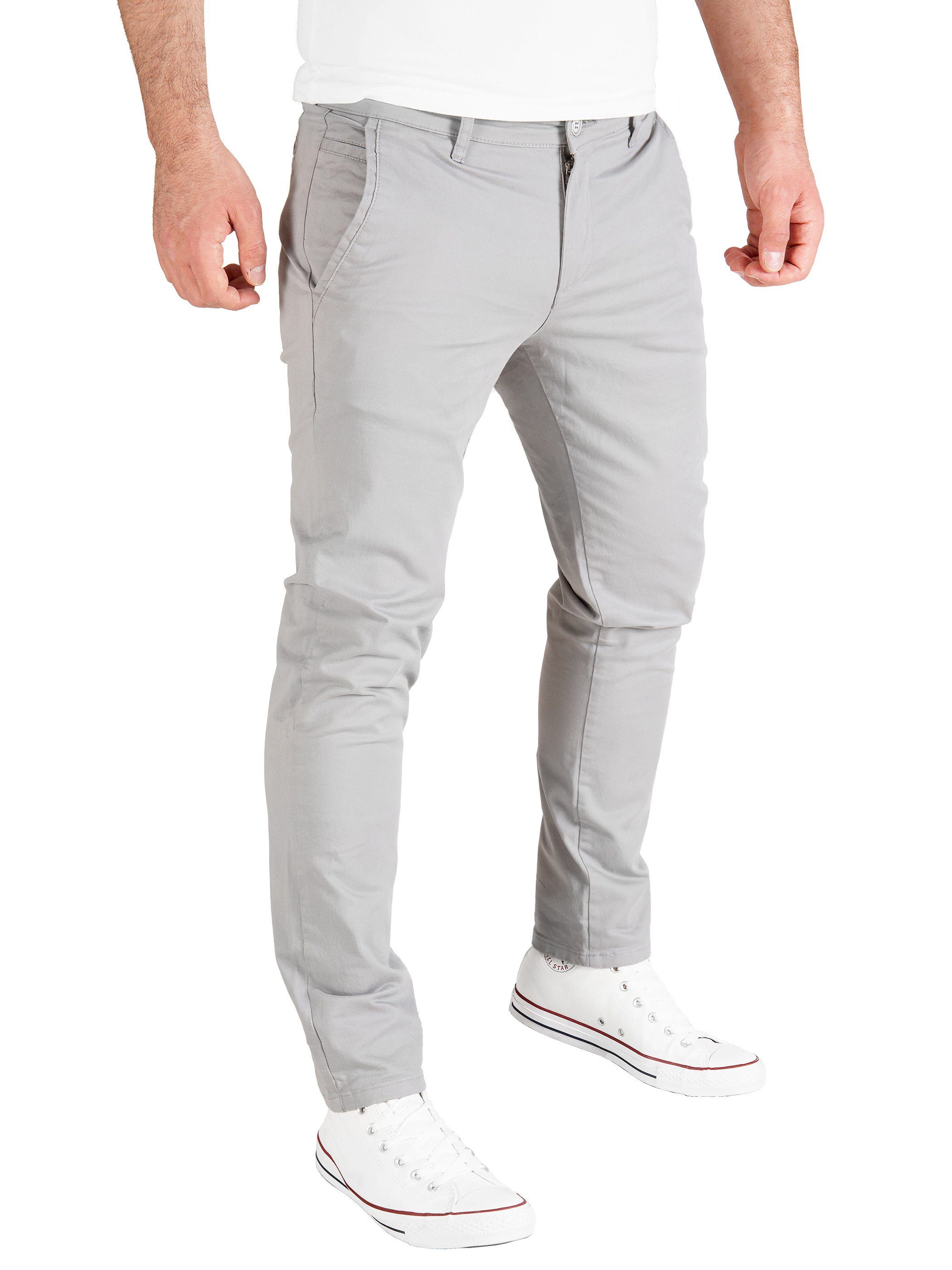 Jeans Grau mit Chino moderne Chinohose Baumwolll Reißverschluss Derrick 165101) (wet weather Pittman