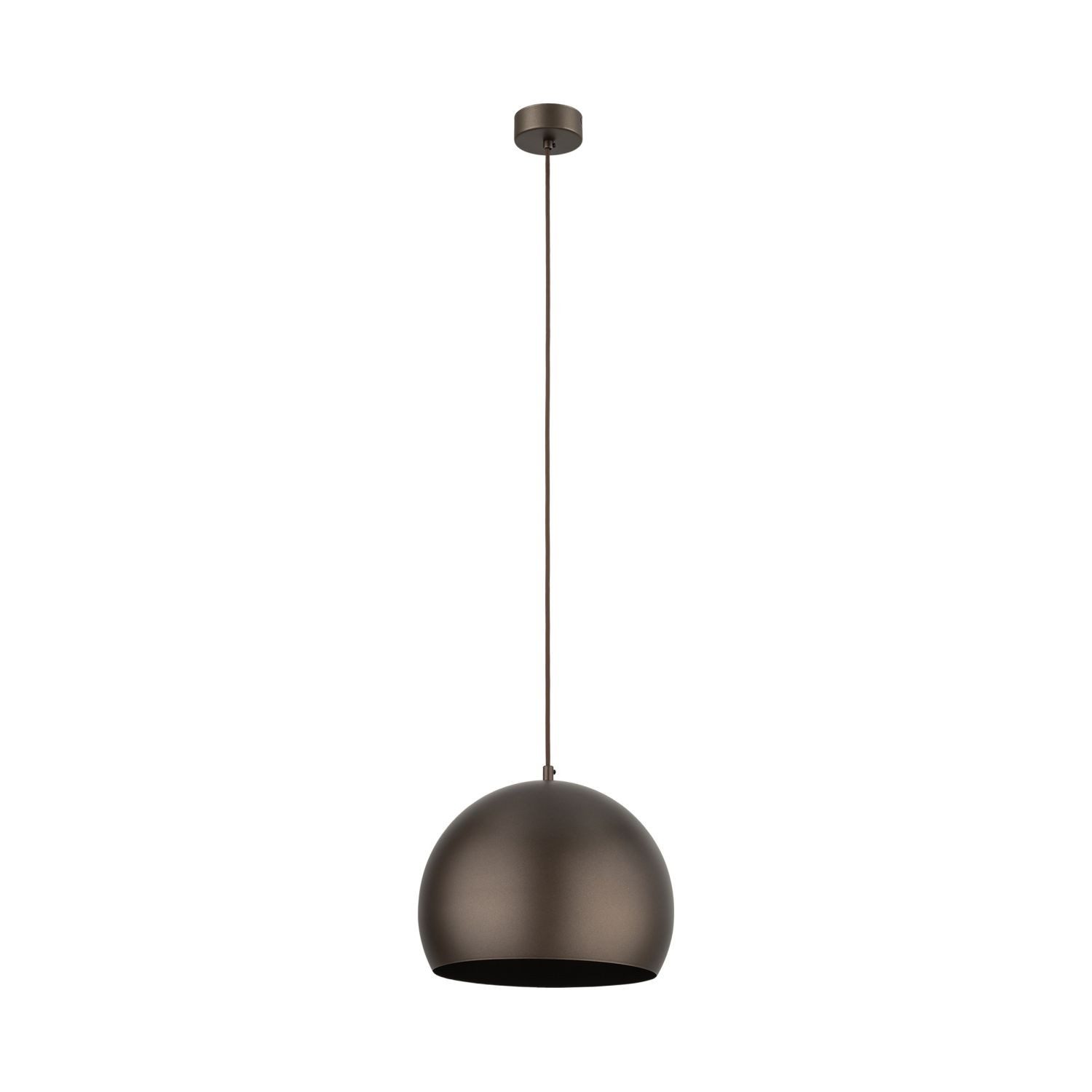 Licht-Erlebnisse Pendelleuchte ADAM, ohne Leuchtmittel, Metall E27 Ø 27cm H: max. 160cm verstellbar Braun Kugel