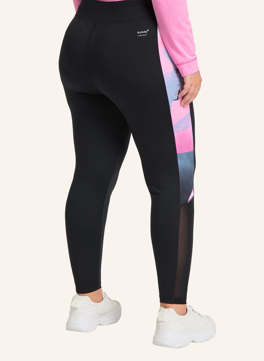 Line Hose black_AOP patchwork Moonlight_DCF Curvy Venice virtual Sporthose Beach (1-tlg)