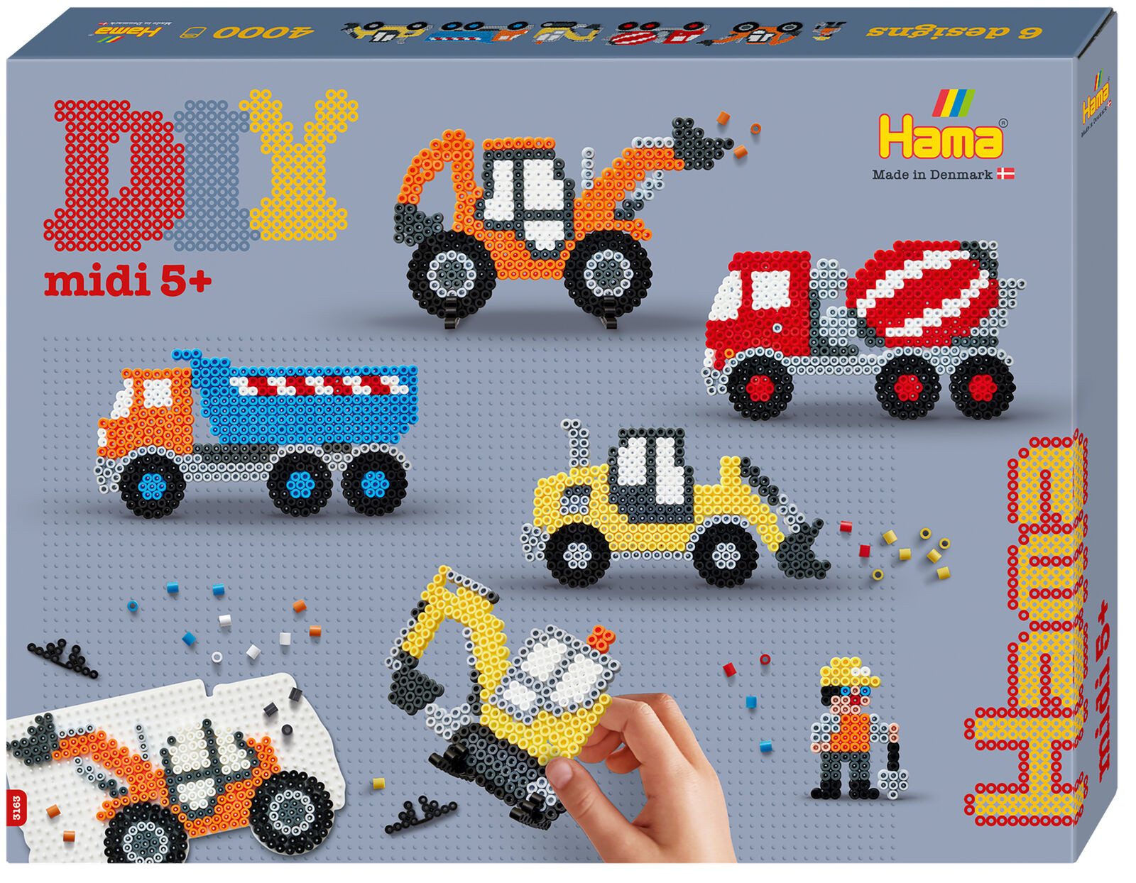 Hama Perlen Bügelperlen Hama Geschenkpackung Baufahrzeuge Midi-Bügelperlen