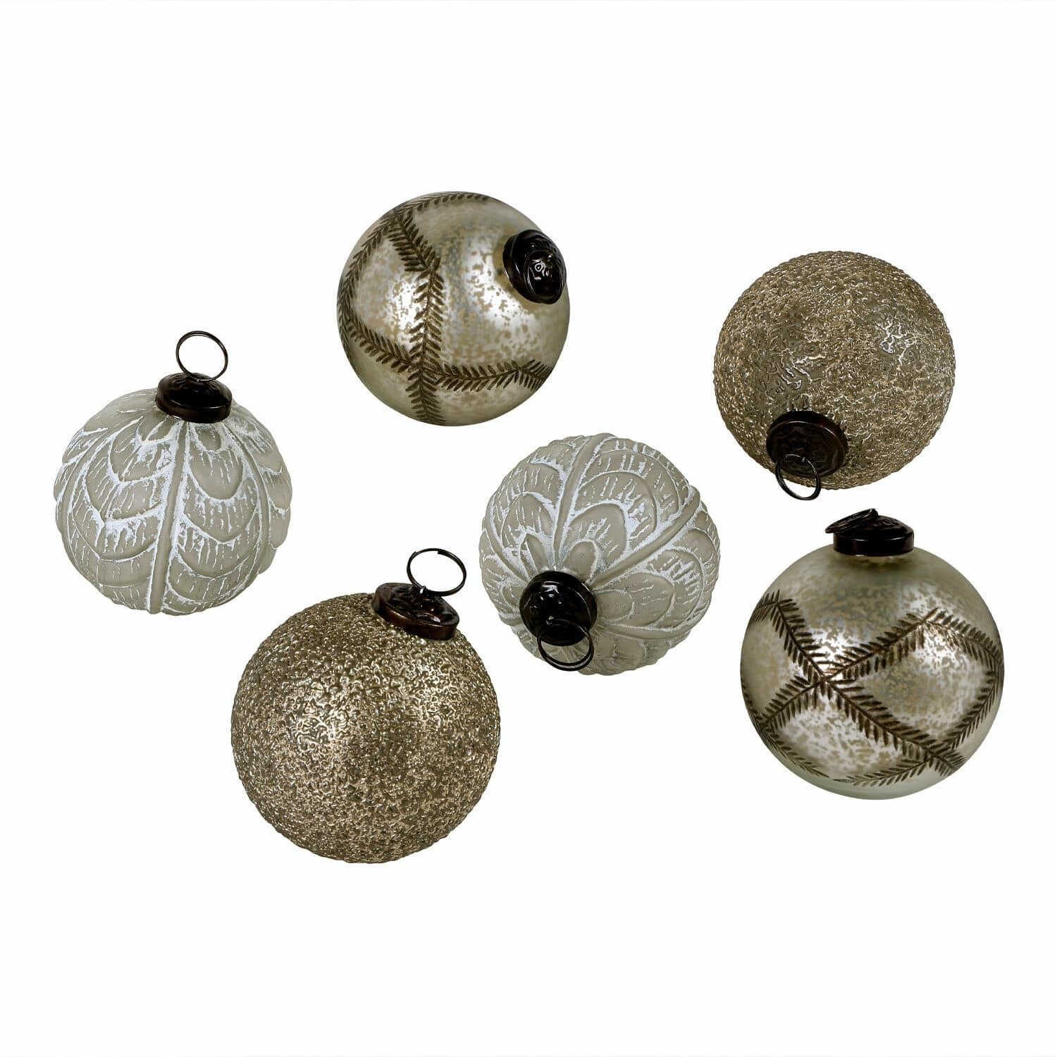 Mirabeau Christbaumschmuck Weihnachtskugel 6er Set Hélisande grau/gold, none