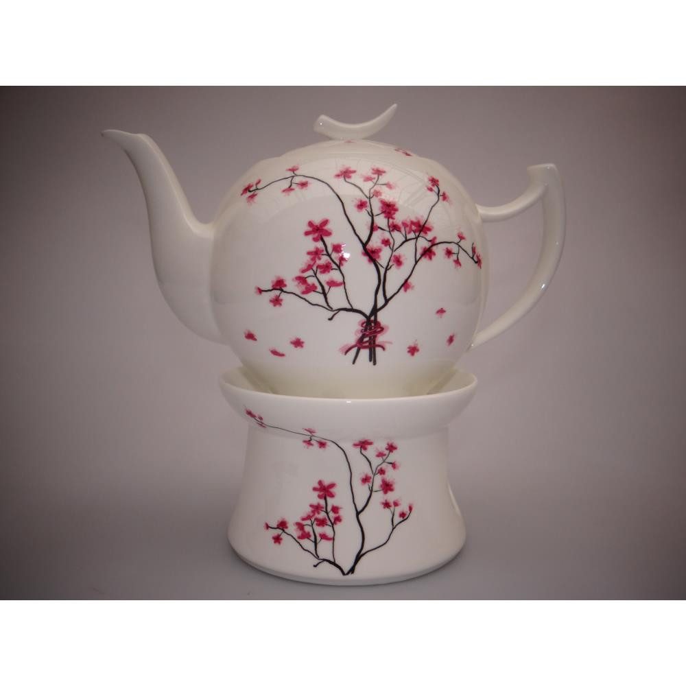 TeaLogic Teekanne Weiß, Durchmesser 1 cm, 1000 l, Farbe: Weiß, Motiv: Cherry Blossom / Kirschblüte