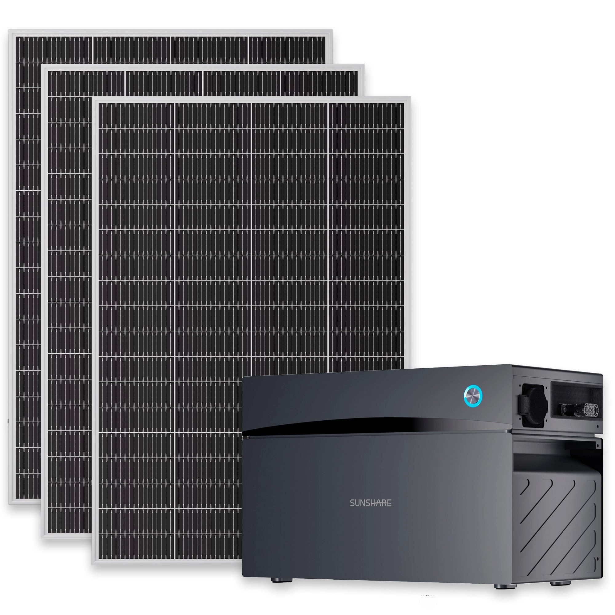 Sunshare Balkonkraftwerk Ray Lite Balkonkraftwerk Set 600 W (3x200W) + 1,5 kWh Stromspeicher, (1-St)