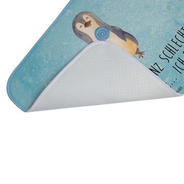 Badematte Pinguin Lolli - Eisblau - Geschenk, Badematte, Pinguine, Süßigkeiten, Mr. & Mrs. Panda, Höhe 1 mm, 100% Polyester, rechteckig, Einzigartiges Design