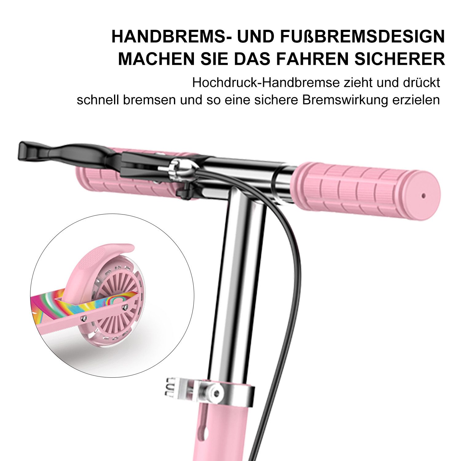 FOXSPORT Cityroller Kick Scooter Faltbarer Kinderoller, 1 km/h, (Set, mit Schutzblechen), klappbar&höhenverstellbar Scooter 4.7 Zoll Räder Maximale 50 kg