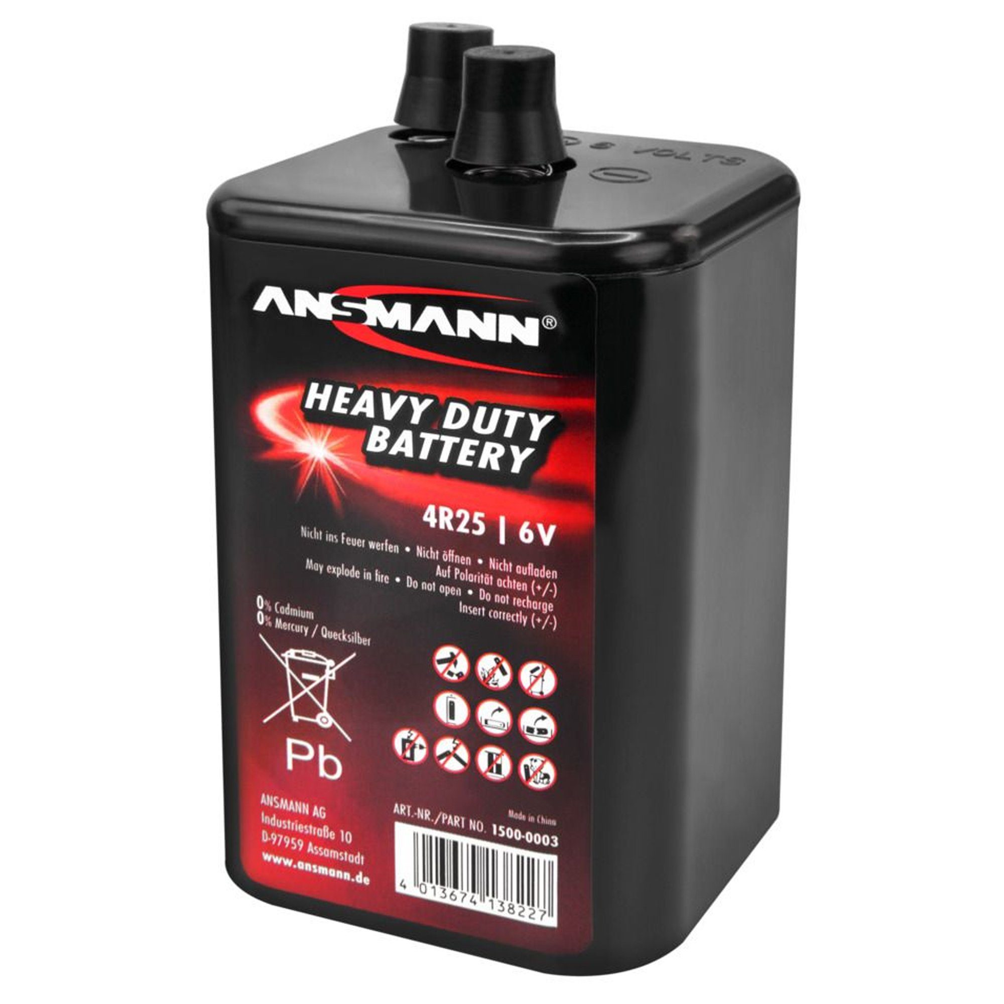 Blockbatterie, Batterie Typ 9000mAh, 4R25C ANSMANN® Batterie, 430 Lampenbatterie 4R25,