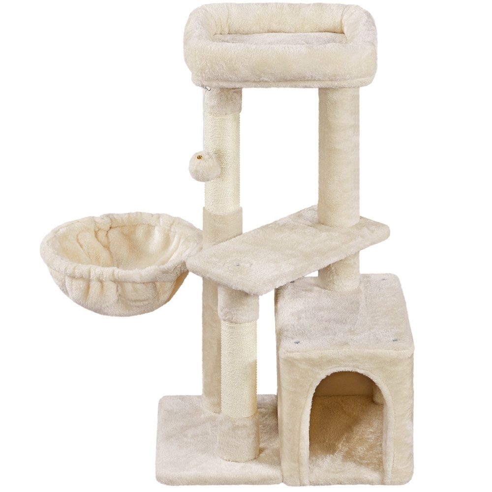 Yaheetech Kratzbaum 87 cm (H), Katzenbaum Kletterbaum mit Katzenhöhle & Liegemulde
