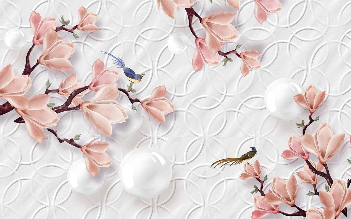 Papermoon Fototapete Muster mit Blumen