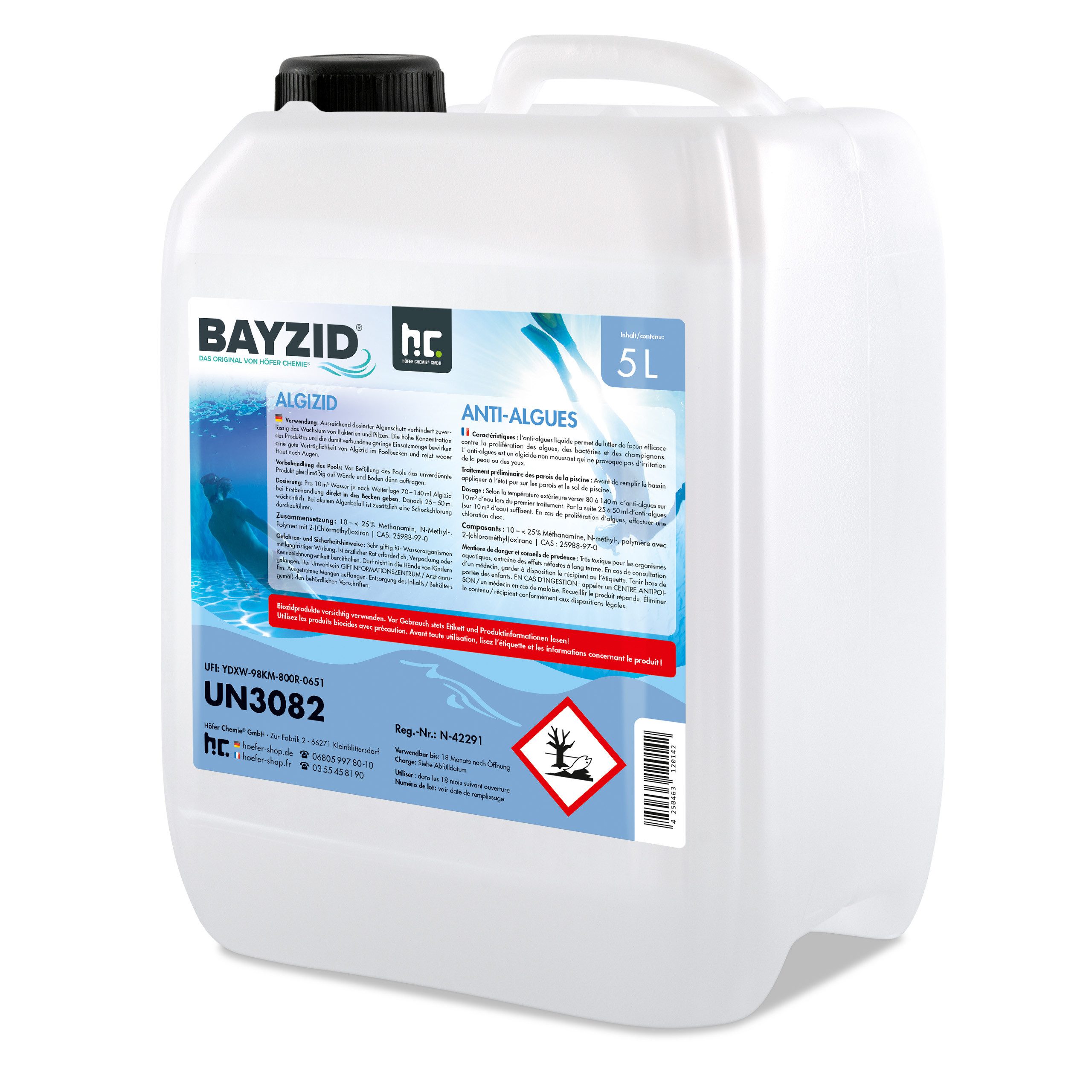 BAYZID Algenbekämpfung 5 L BAYZID® Algizid Algenverhütung für Pools