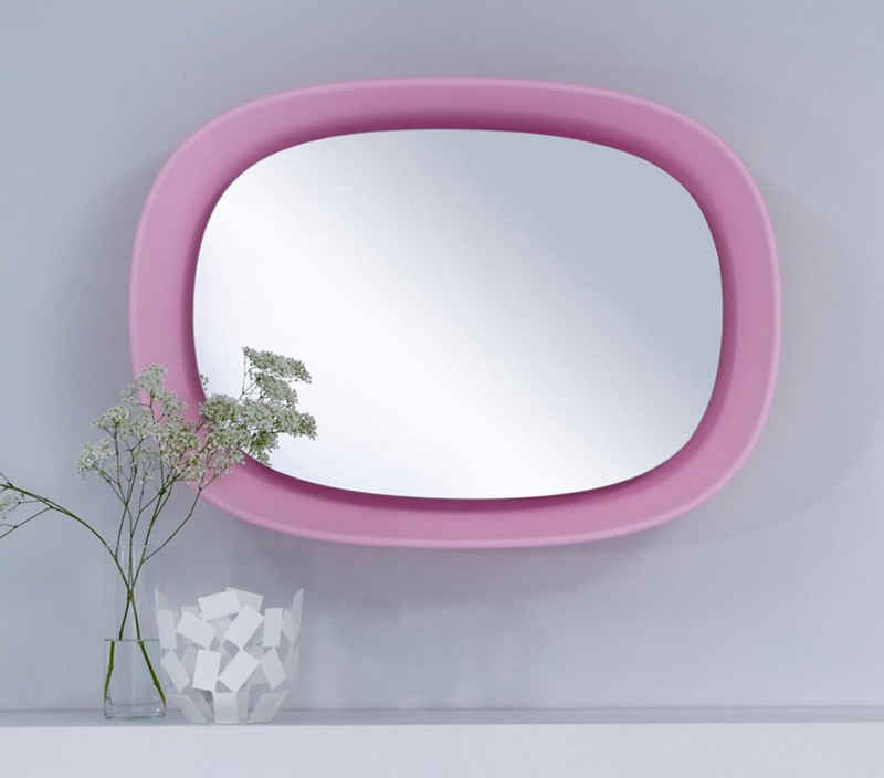 Casa Padrino Spiegel Luxus Designer Spiegel Rosa 70 x H. 97 cm - Designer Wandspiegel mit Licht