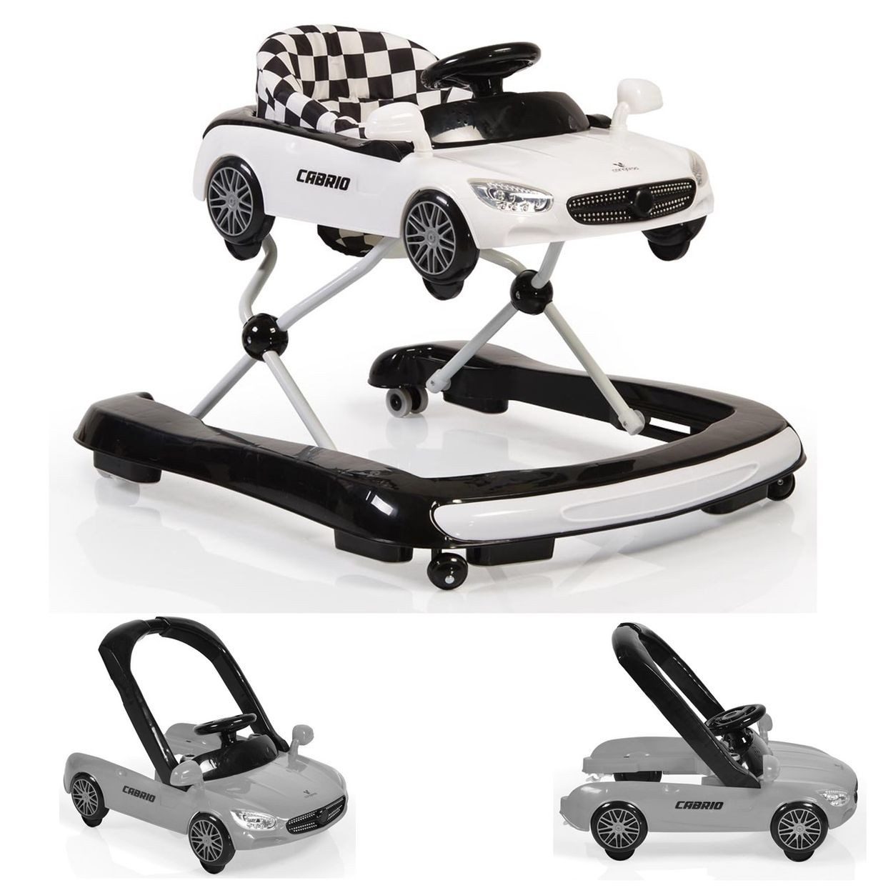 Cangaroo Lauflernhilfe Cabrio 2 in 1, Licht, Silikon, Auto-Design, Armaturenbrett, Silikon-Stopper