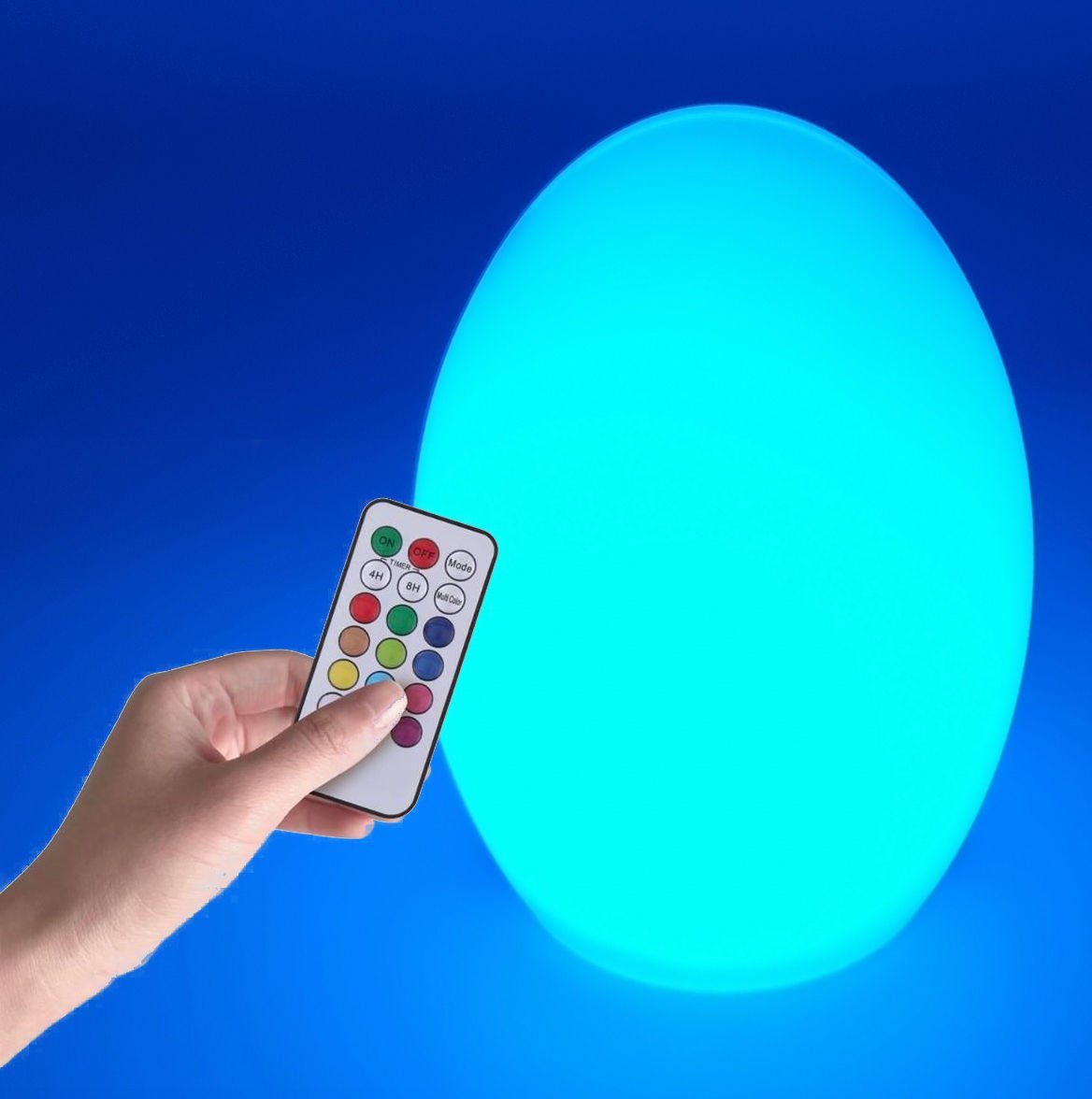 Spetebo LED Nachtlicht LED Leuchtball multi color mit Fernbedienung 19 cm, Farbwechsel, Dimmer, Multicolor, LED fest verbaut, multi color, mehrfarbig, bunt, Nachlicht Tisch Leuchte mit Farbwechsel