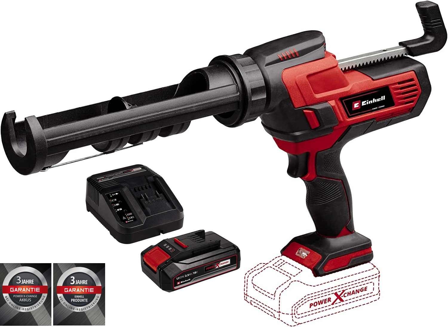Einhell Akku-Kartuschenpistole Akku-Kartuschenpistole TE-SG 18/10 Li mit Akku 2.5 Ah und Ladegerät