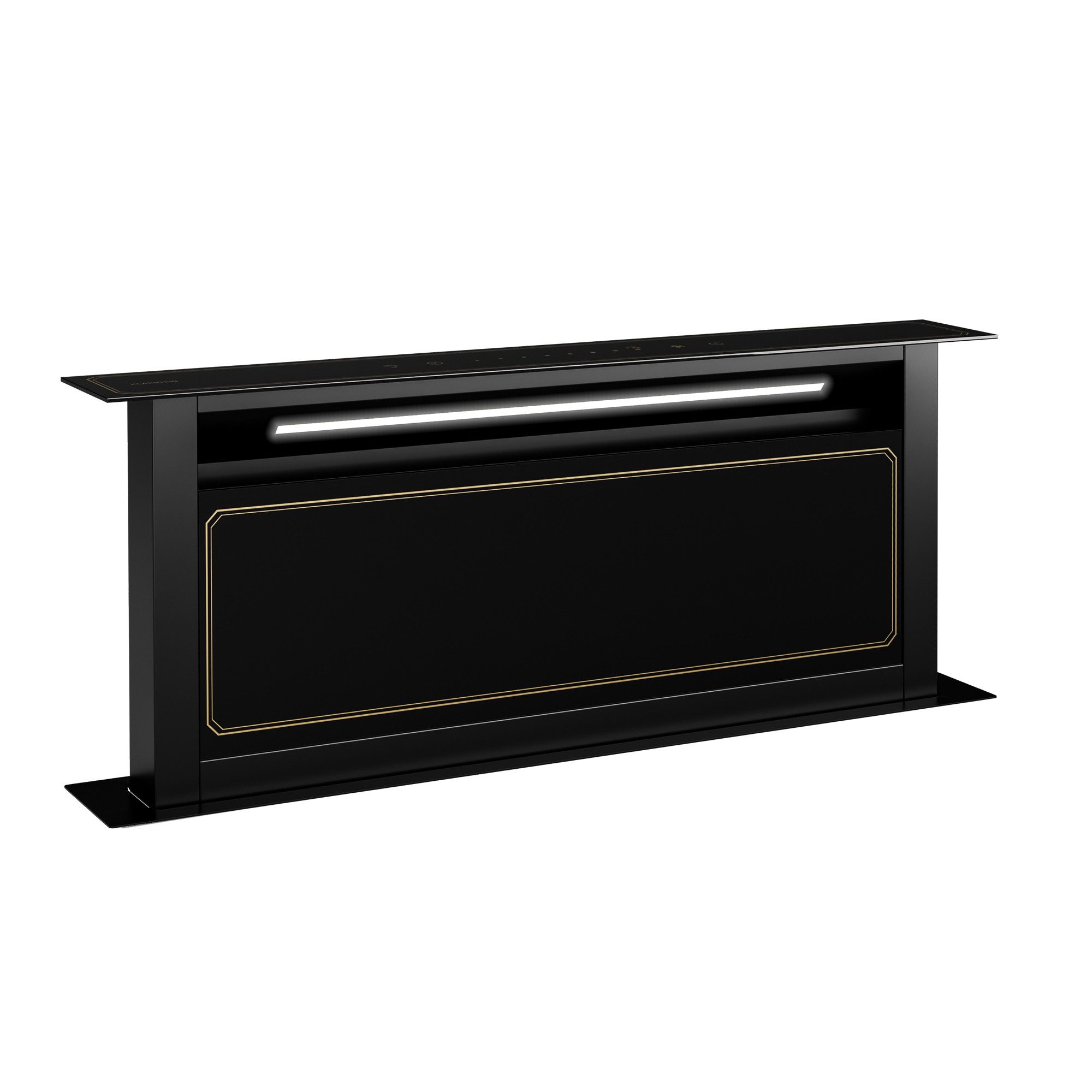 Klarstein Deckenhaube Victoria Serie Victoria Downdraft Wandhaube 90cm 713,8m³/h 120W BLDC 52 dB Touch Victoria, Dunstabzugshaube Downdraft Abluft Umluft mit Edelstahl & Aktivkohle
