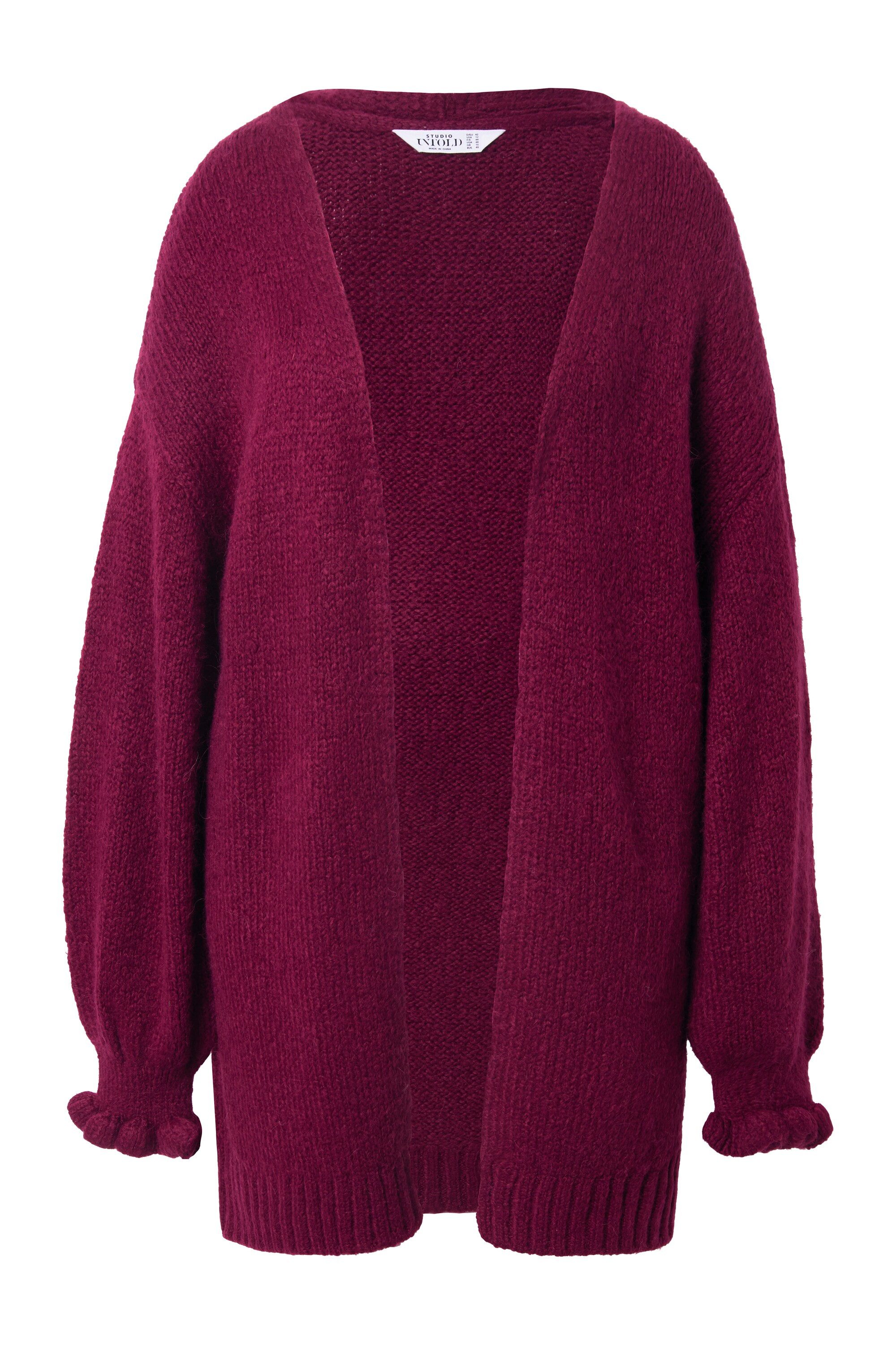 Studio Untold Strickjacke Long-Strickjacke oversized Ärmel-Raffung günstig online kaufen