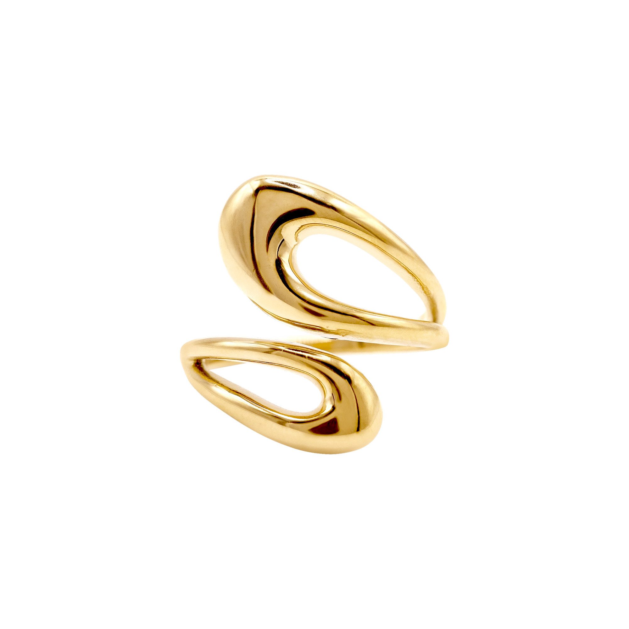 Heideman Fingerring Lawan goldfarben (Ring, 1-tlg., inkl. Geschenkverpackung), Fingerring geschwungene Form