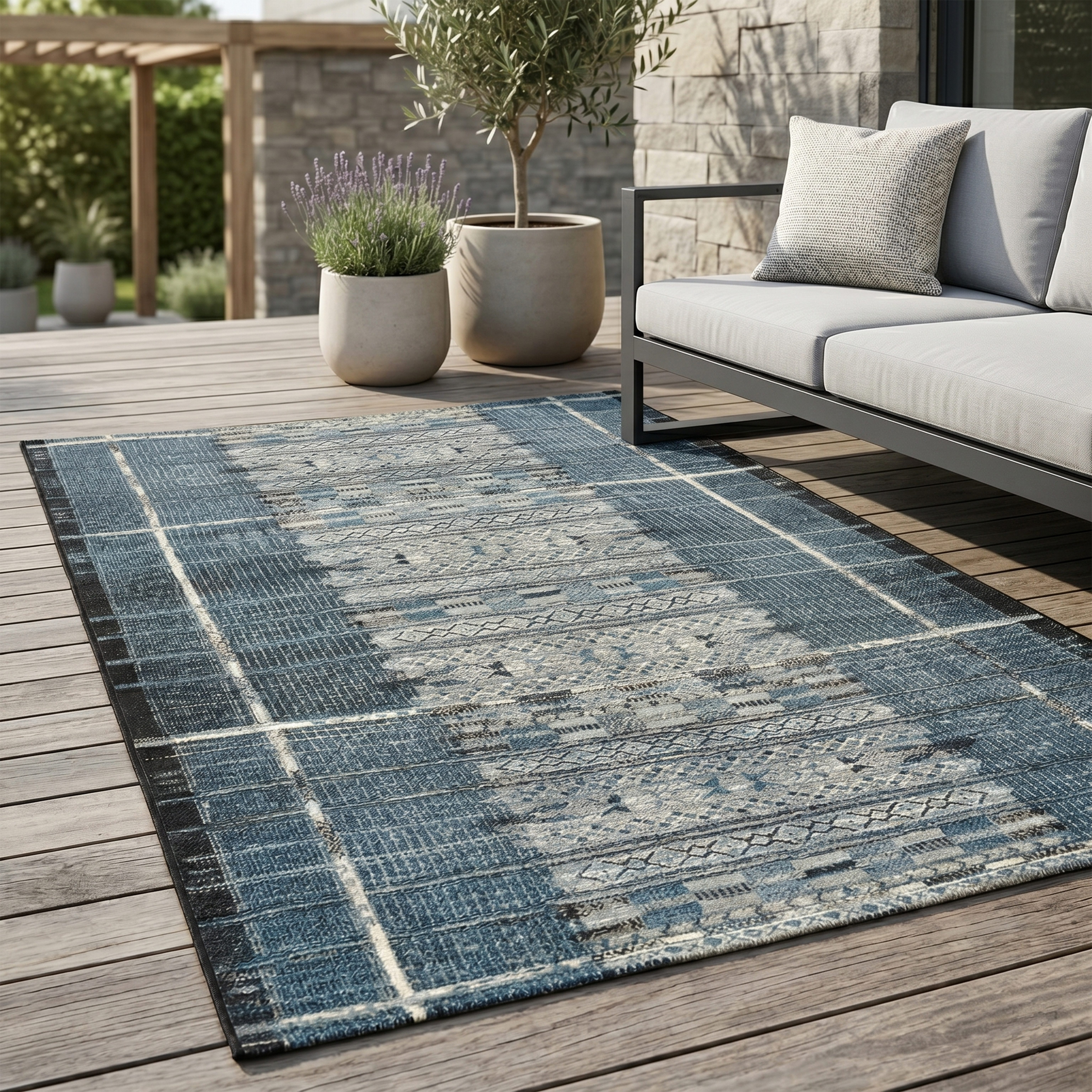 Gino Falcone Teppich Outdoor-Africa 38, rechteckig, Höhe: 5 mm, Flachgewebe, Ethno Style, In- und Outdoor geeignet