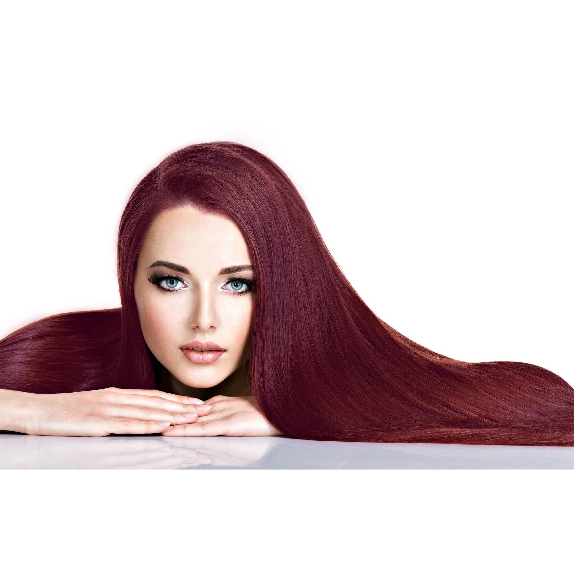 Premium Hellbraun Extensions #55/66 hair2heart Echthaar-Extension Nanoring 60cm Violett
