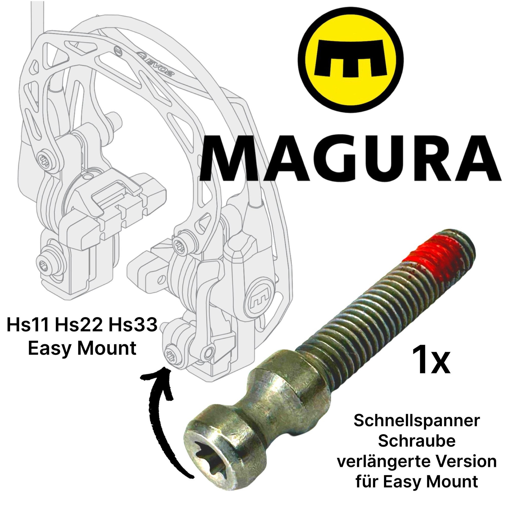 Magura Felgenbremse Magura M6 Schnellspanner-Schraube Torx HS11 Hs22 Hs33 für EASY MOUNT