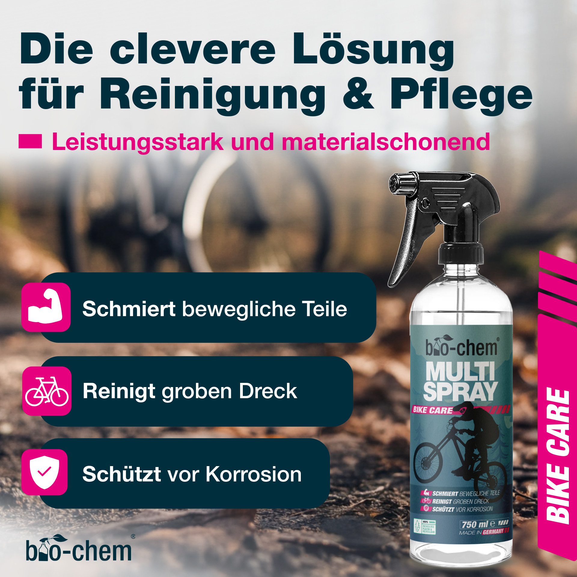 Thumbnail - bio-chem bio-chem Multispray 750 ml – Kettenreiniger & Schmiermittel Zweiradreiniger (Einzelprodukt, [- Multispray 0.75 ...