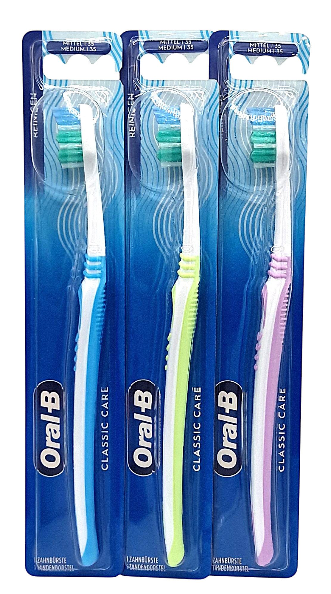 Zahnbürste 3x Oral-B Classic Care 1-2-3 Zahnbürste medium