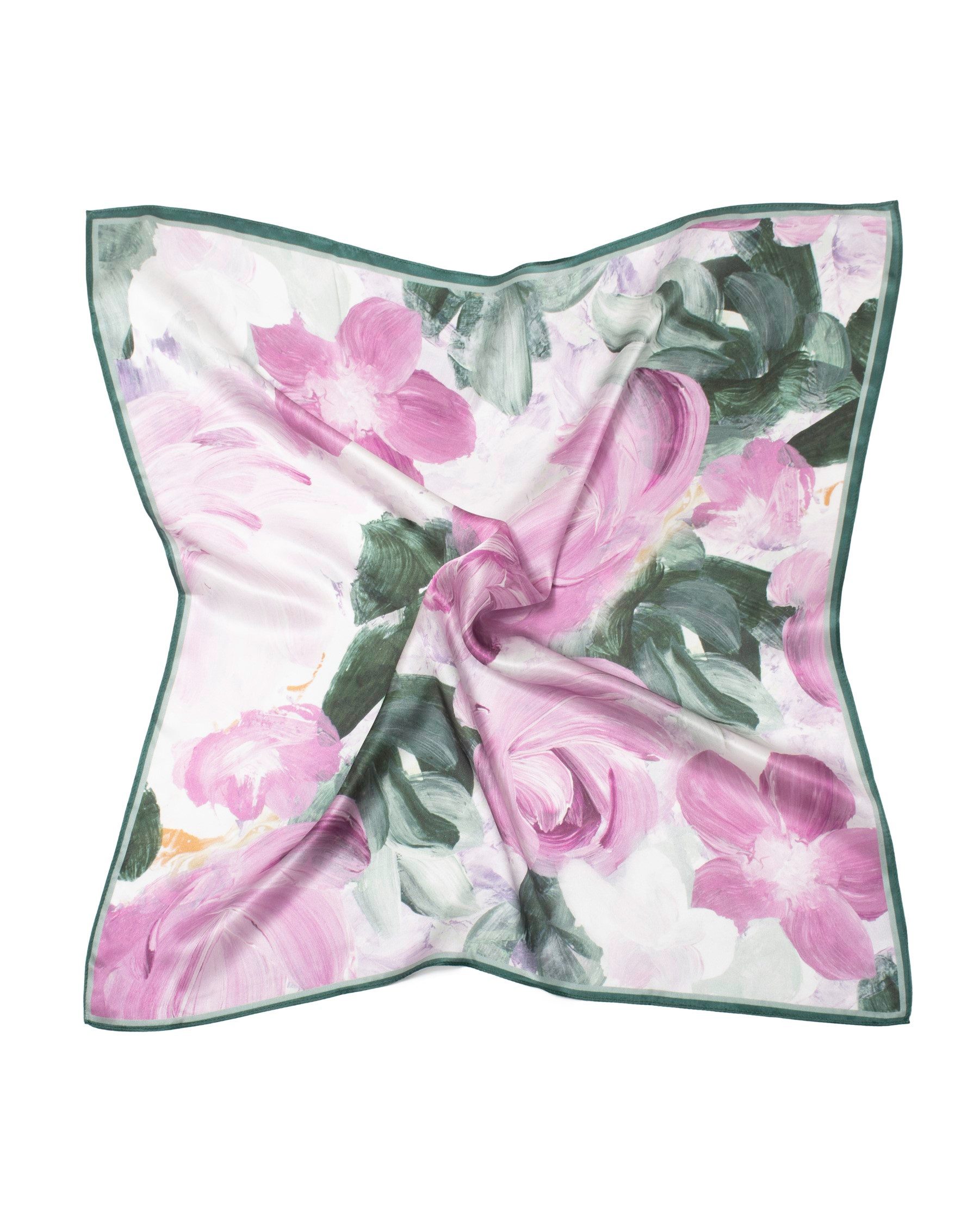 MayTree Seidentuch quadratisch 70x70, Frühlingsblüte, grün lila, (Stück), 1 günstig online kaufen