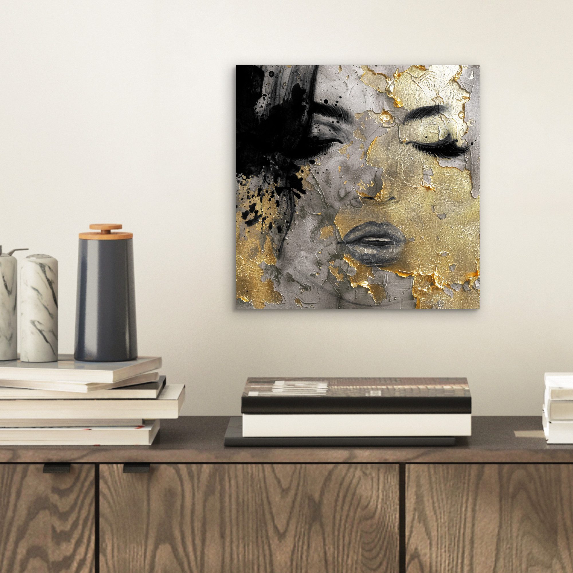 MuchoWow Metallbild Frau - Kunst - günstig online kaufen