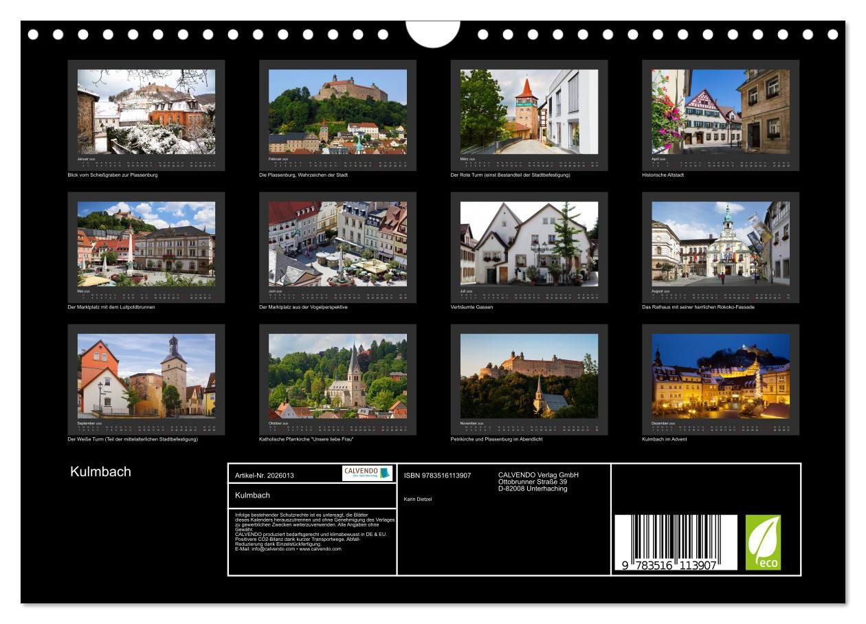 Thumbnail - CALVENDO Wandkalender Kulmbach (Wandkalender 2026 DIN A4 quer), CALVENDO Monatskalender