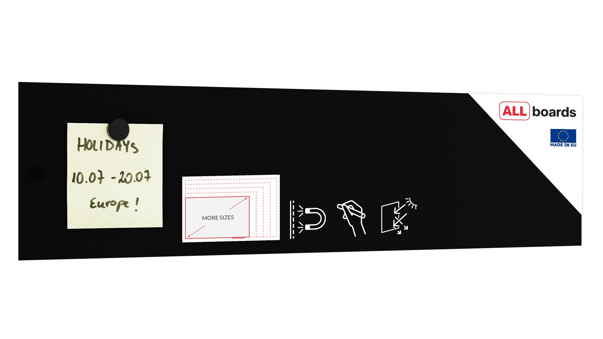 ALLboards Magnettafel Rahmenloses SLIMboard – Kreideoberfläche