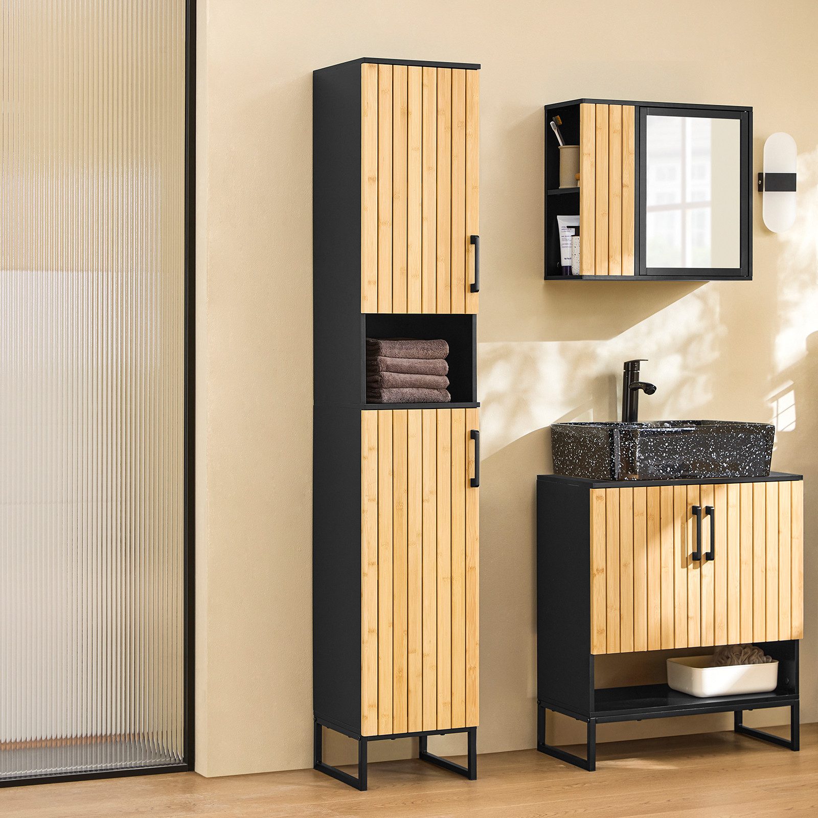 SoBuy Hochschrank BZR201 Badezimmerschrank schmal, Hochschrank günstig online kaufen