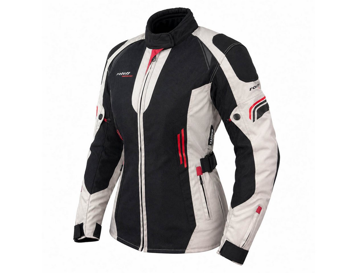 roleff Motorradjacke RO1812D Damen Mesh-Jacke - Atmungsaktiv, wasserdicht & mit Protektoren auch in großen Größen, in verschiedenen Farben erhältlich