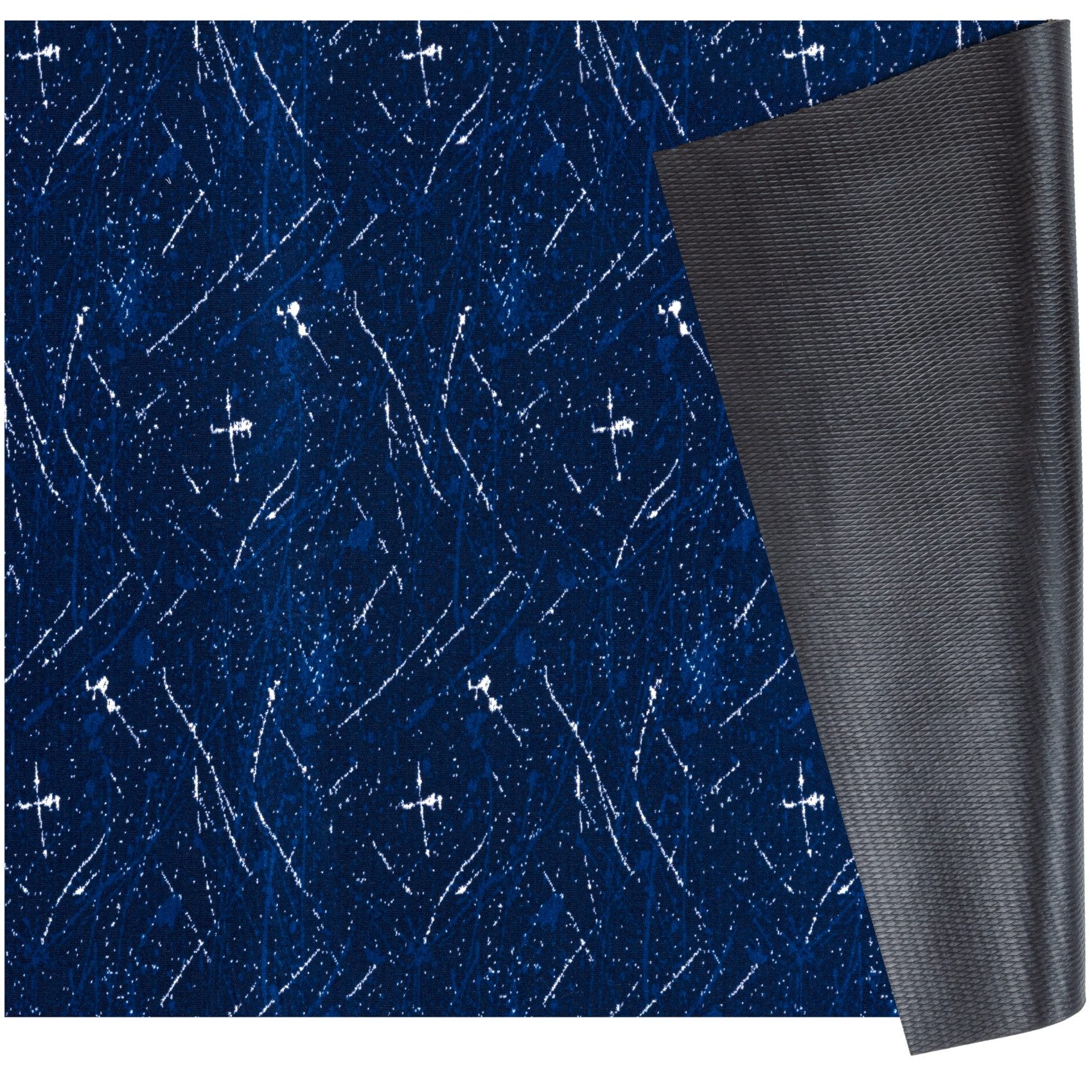 ANRO Küchenläufer RAHMA Industrie Spritzer pflegeleicht Flurläufer Küchenteppich, eckig, Höhe: 3 mm, Teppichläufer 100cm Urban Chic Blau wasserdicht
