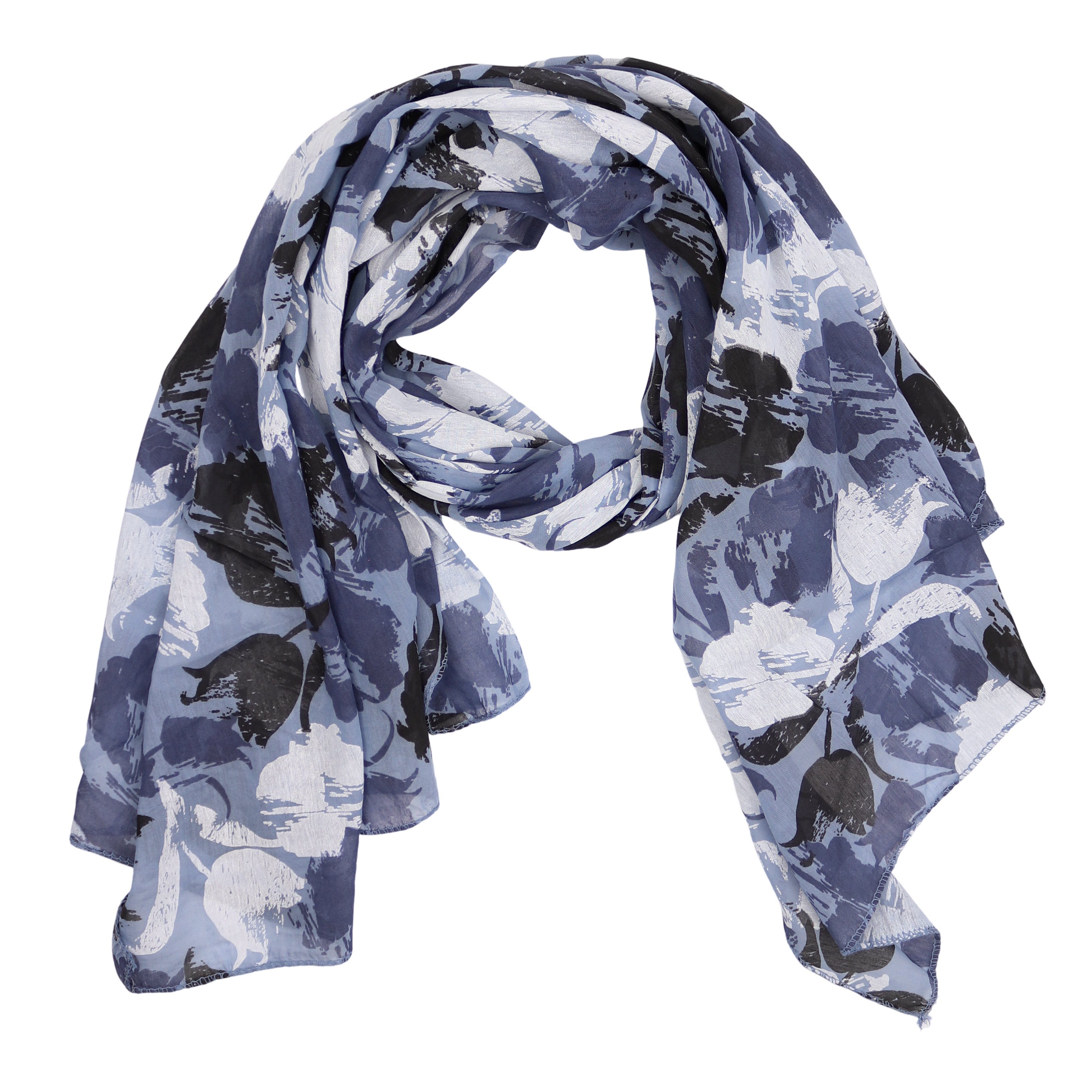 MIRROSI Modeschal Asymmetrischer Schal, Made in Italy 20% Seide 80% Baumwolle, (Ca.170x77cm, leicht und bequem), Damen Halstuch ideal für Frühling, Sommer und Herbst