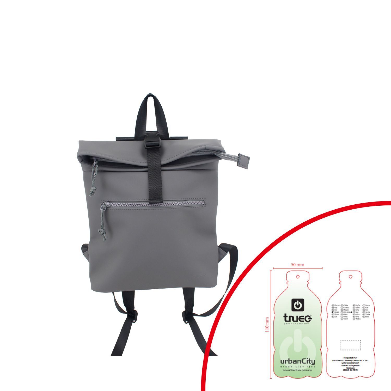 TheTrueC Freizeitrucksack TheTrueC Rucksack Urban Line - Nele grau (1-tlg)