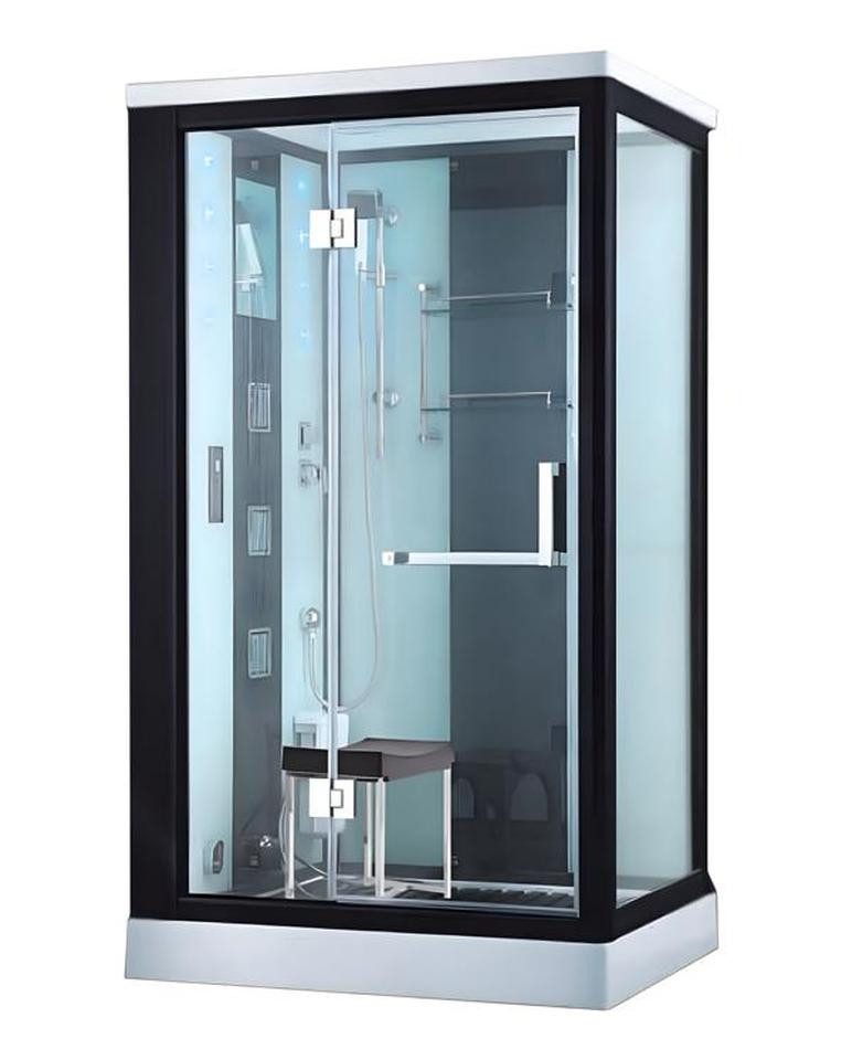 JVmoebel Eckdusche Massageduschkabine 130x100 cm aus Glas - Multifunktionsdusche, Made in Europe
