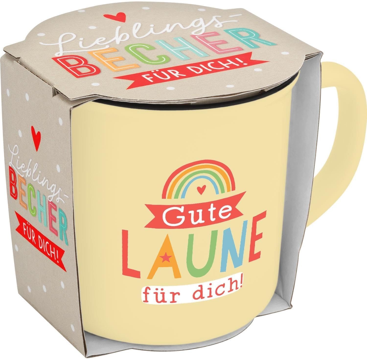 Sheepworld Tasse Tasse Lieblings-Becher Tee Kaffeetasse Geschenk Sheepworld GUTE LAUNE, Porzellan
