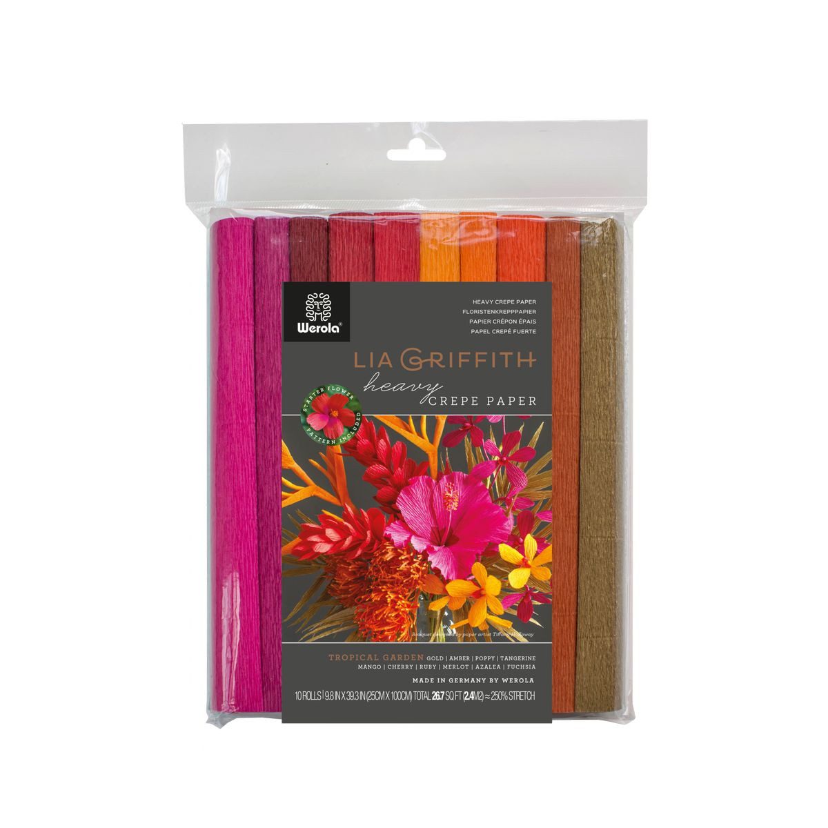 Staufen Seidenpapier Floristenkrepp Tropical Garden 25cmx1m 10 Rollen