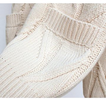 AFAZ New Trading UG Cardigan Modischer lockerer Strickjackenpullover für Damen im Herbst und Winter (1-tlg., Damen-Strickjacke, langärmelig, lockere Jacke mit Taschen Knöpfen) modischer Strickjacken Pullover