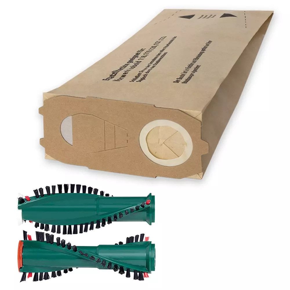 PRIMEBAG Staubsaugerbeutel mit Ersatzbürsten für Vorwerk Kobold 118 119 120 121 122 kompatibel