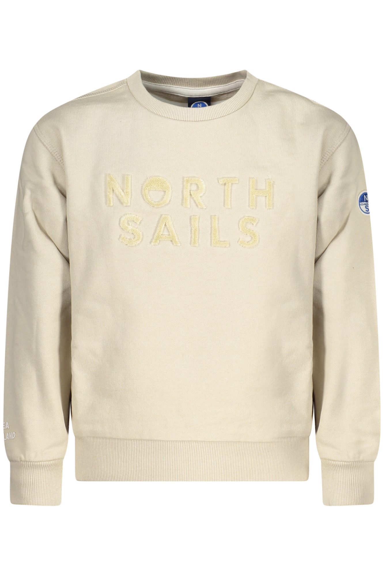 North Sails Sweatshirt Beiger Langarm-Kinderpullover mit Applikation –