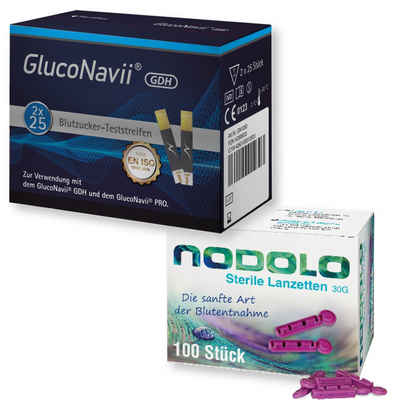 SD GLUCO NAVII Blutzucker-Teststreifen Pro, und 100 Nodolo Lanzetten 50-St.