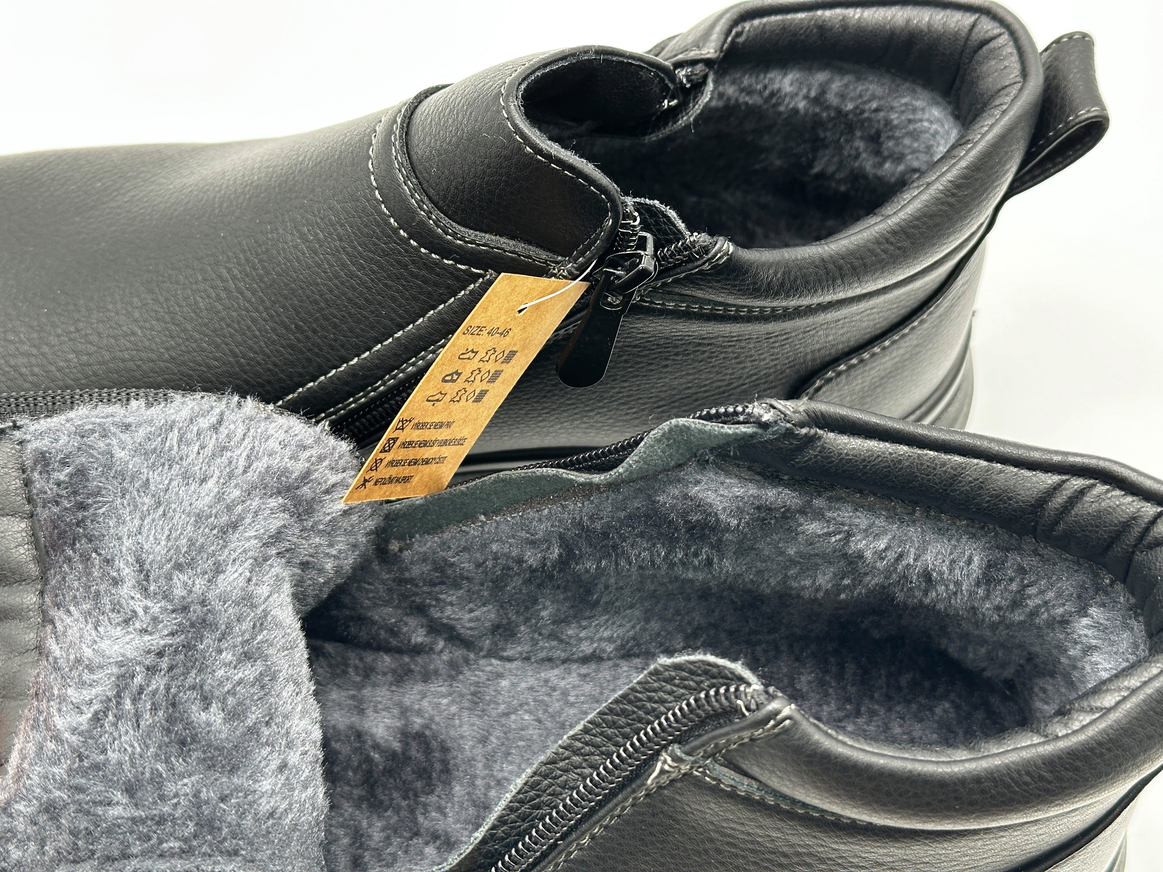 Nowaland Warme Herren Winterstiefeletten mit Doppelreißverschluss Winterstiefelette Wasserabweisend, rutschfest, warm gefüttert