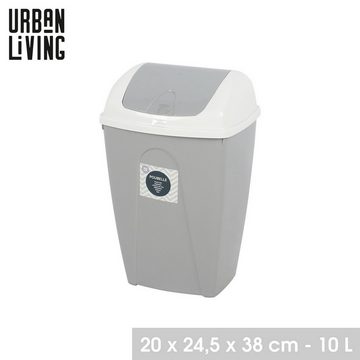 Urban Living Kosmetikeimer 10 Liter Abfalleimer Müll-Eimer Badeimer, mit Schwenkdeckel Schwingdeckel