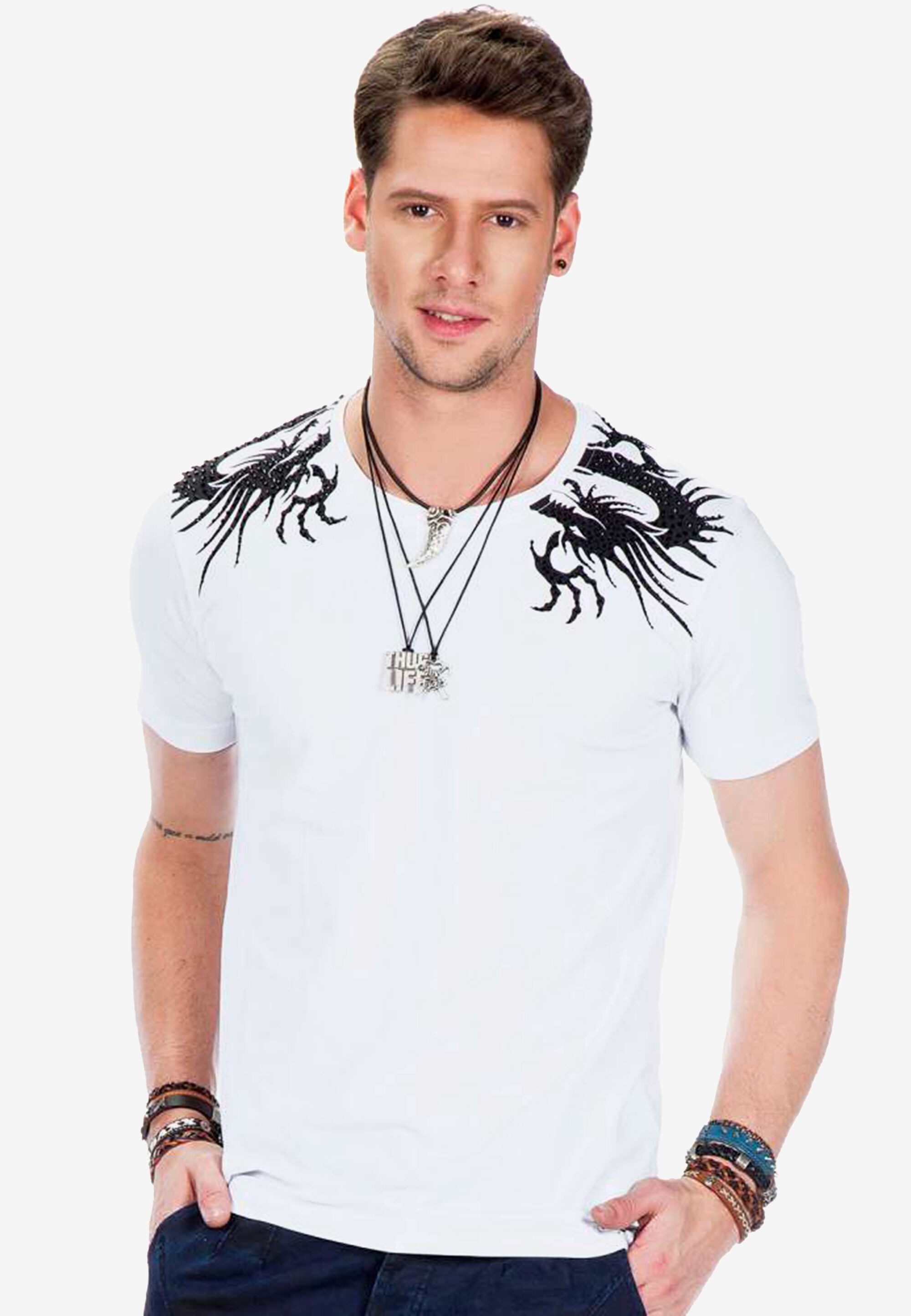 Cipo & Baxx T-Shirt "T-Shirts", mit Totenkopf-Print, CT-376 günstig online kaufen